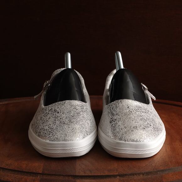 Keds Flats Womens Size 10M Silver Metallic Mary Jane Square Toe Sneaker Shoes - Picture 4 of 14